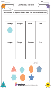 2D Shapes Cut and Paste Worksheet