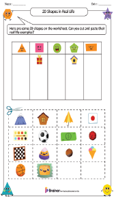 2D Shapes in Real Life Worksheet 