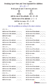 Breaking Apart Ones and Tens Separately for Addition Worksheet