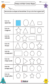 Choose and Color Correct Shapes Worksheet