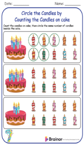 Circle the Candles by Counting the Candles on cake