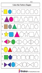 Coloring Pattern Shapes Worksheet