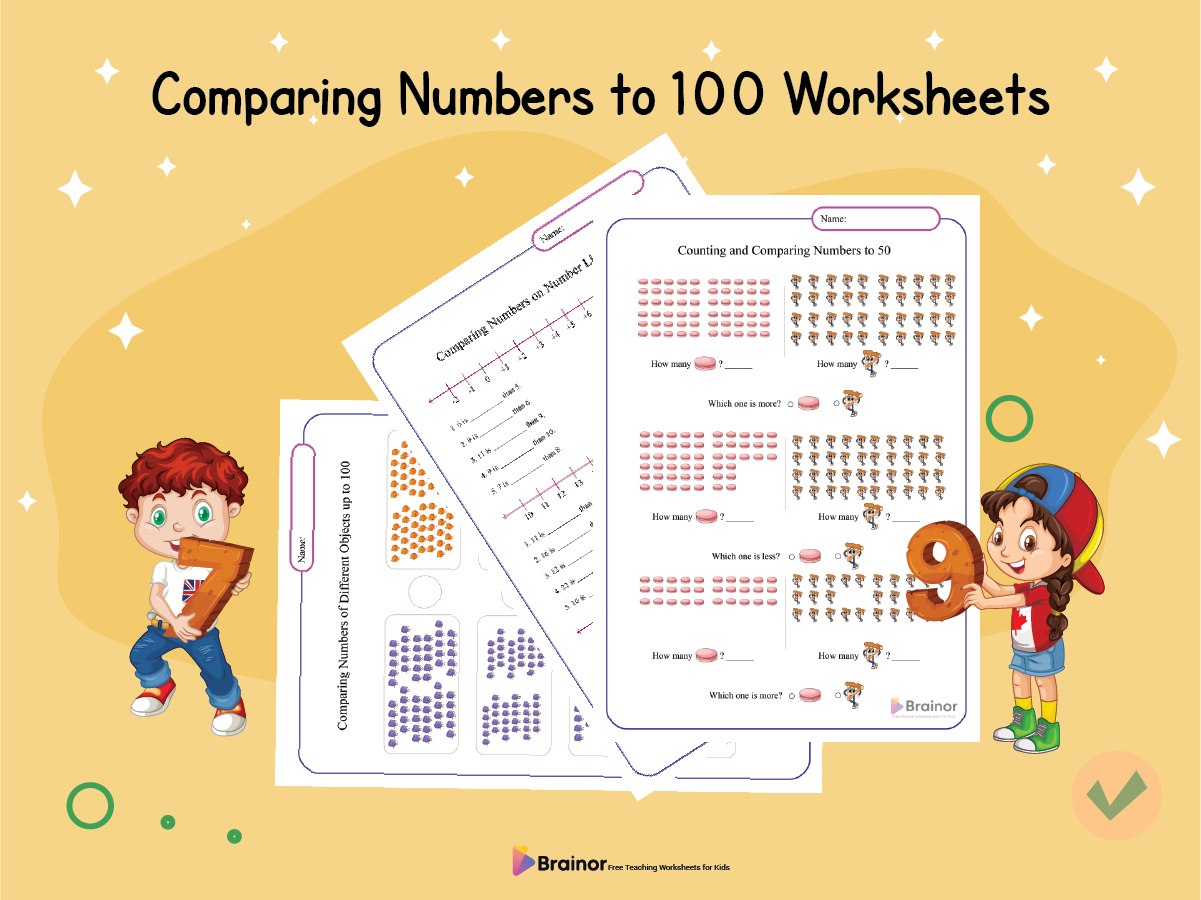 Comparing Numbers to 100 Worksheets