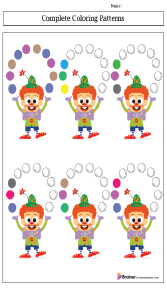 Completing Coloring ABC Patterns Worksheets