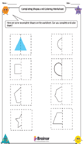Completing Shapes and Coloring Worksheet