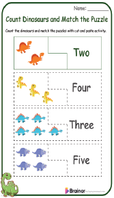 Count Dinosaurs and Match the Puzzle