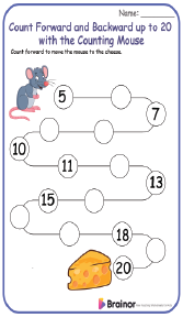 Count Forward and Backward up to 20 with the Counting Mouse