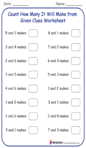 Count How Many It Will Make from Given Clues Worksheet