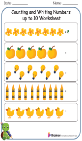 Counting and Writing Numbers up to 10 Worksheet