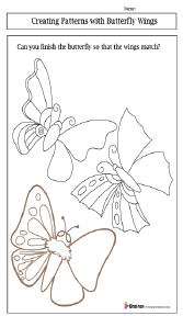Creating Patterns with Butterfly Wings Worksheets