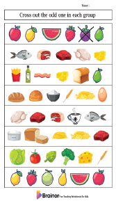 Crossing Out the Odd Food Worksheet