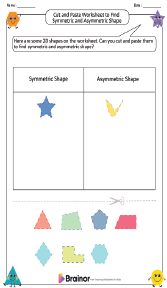 Cut and Paste Worksheet to Find Symmetric and Asymmetric Shape