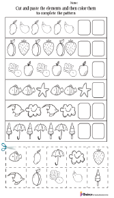 Cut and Paste and Color Patterns Worksheets