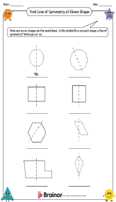 Find Line of Symmetry of Given Shape Worksheet
