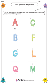 Find Symmetry in Alphabets Worksheet