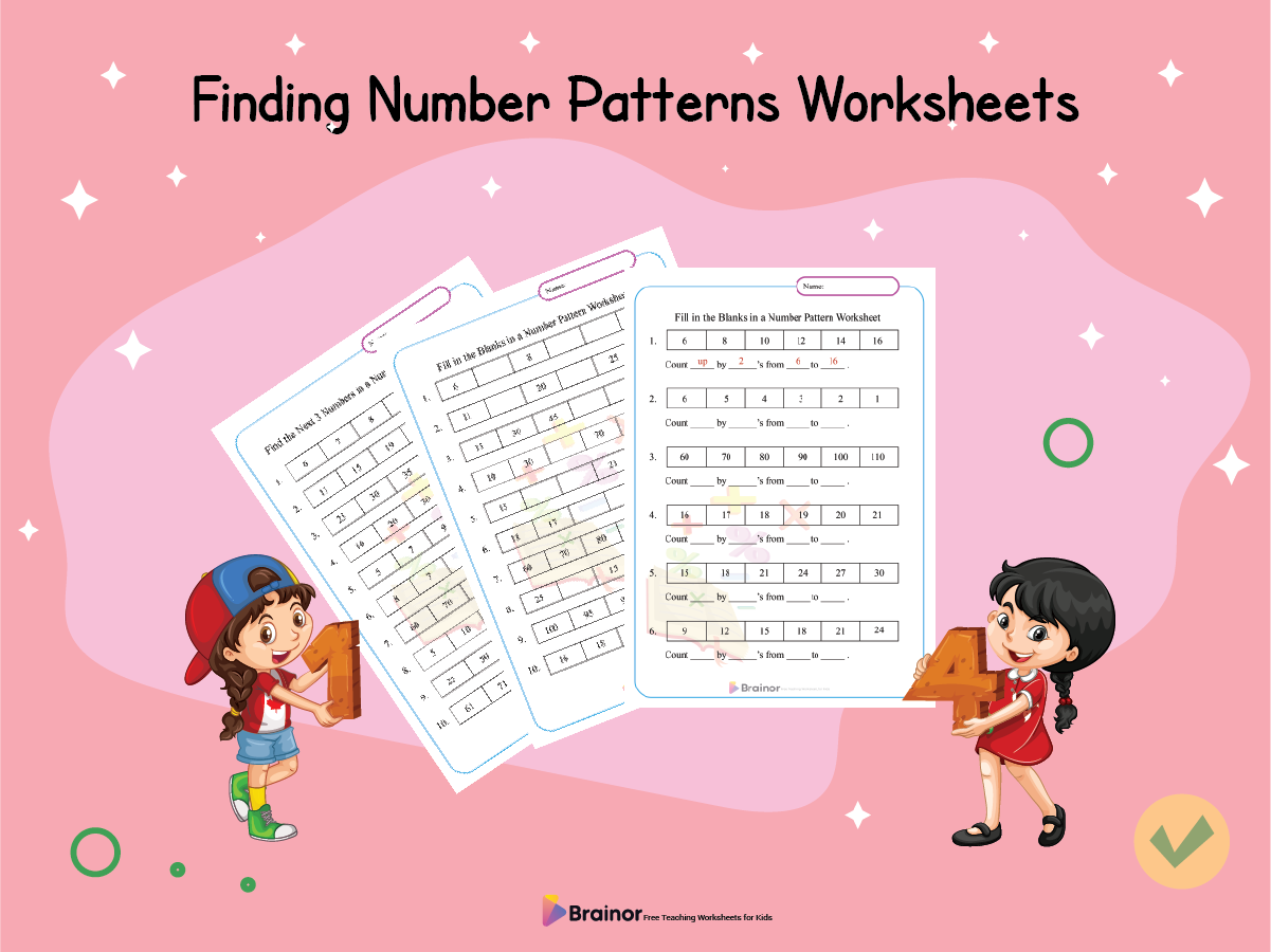 Finding Number Patterns Worksheets