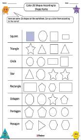 Coloring 2D Shapes According to Shape Name Worksheet