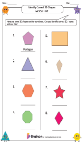 Identifying Correct 2D Shapes without Hint Worksheet 
