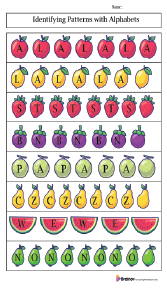 Identifying Patterns with Alphabets Worksheets