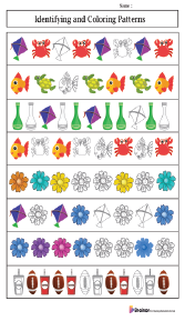 Identifying and Coloring Patterns Worksheets