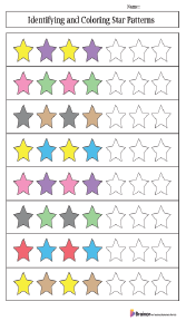 Identifying and Coloring Star, Mitten, and Ghost Patterns Worksheets