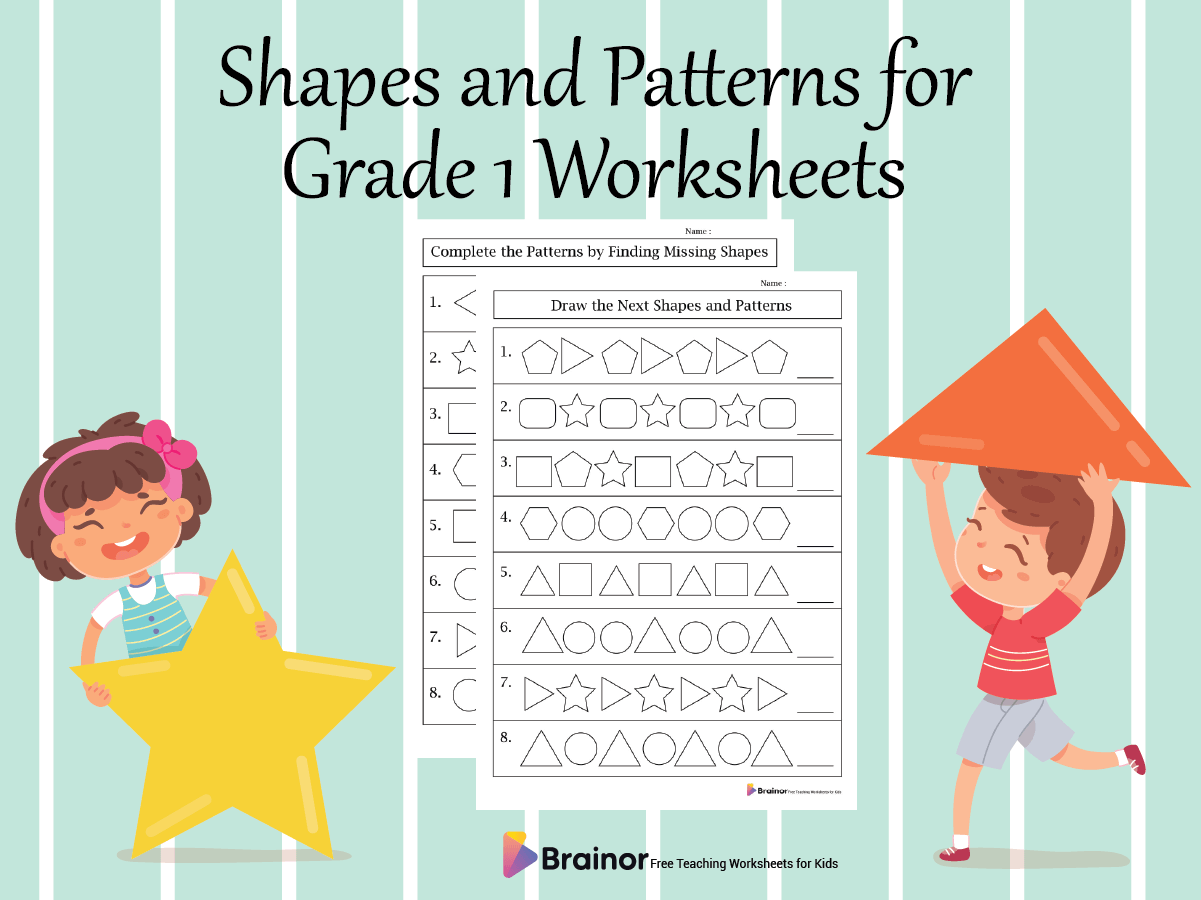 Shapes and Patterns for Grade 1 Worksheets
