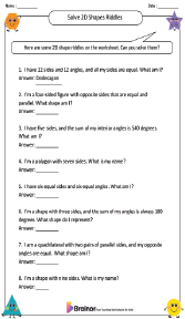 Solving 2D Shape Riddles Worksheet
