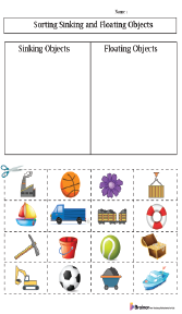 Sorting Floating and Sinking Objects Worksheets