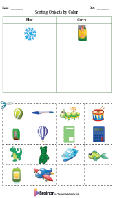 Sorting Objects by Color Worksheet