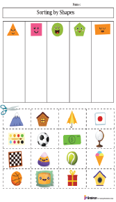 Sorting Objects by Shapes Worksheets