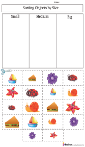 Sorting Objects by Size Worksheets