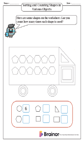 Sorting and Counting Shapes in Various Objects Worksheet
