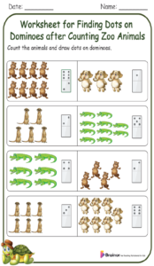 Worksheet for Completing Sentence After Counting Zoo Animals