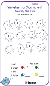 Worksheet for Counting and Coloring the Fish