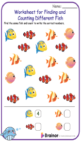 Worksheet for Finding and Counting Different Fish