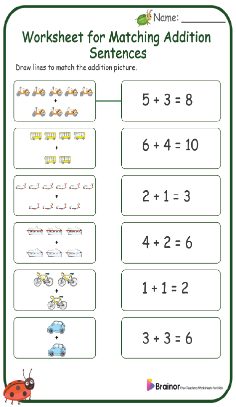 15+ Addition Sentence Worksheet | Free Printable