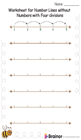 Worksheet for Number Lines without Numbers with Four divisions 