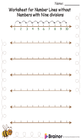 Worksheet for Number Lines without Numbers with NIne divisions
