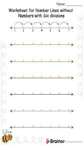 Worksheet for Number Lines without Numbers with Six divisions 