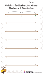 Worksheet for Number Lines without Numbers with Two divisions 