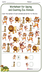 Worksheet for Spying and Counting Zoo Animals