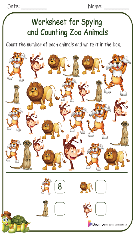 35+ Counting Zoo Animals Worksheets | Free Printable