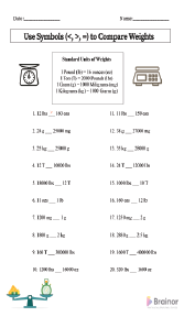 Use Symbols to Compare Weights