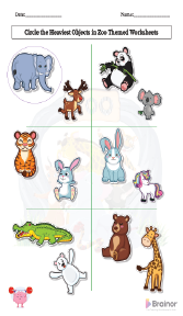 Zoo Themed Heavy and Light Worksheet