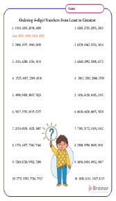 ordering numbers from least to greatest worksheet
