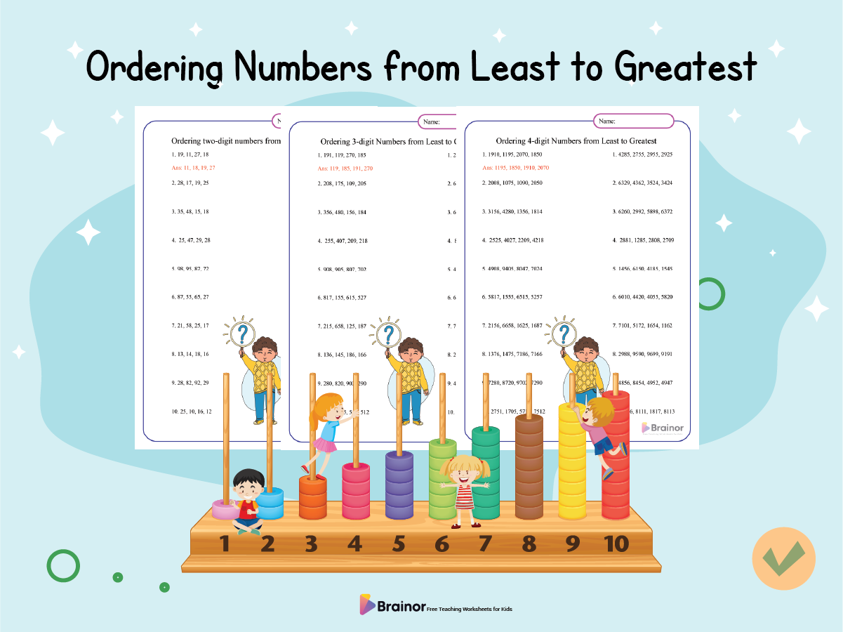 ordering numbers from least to greatest worksheet