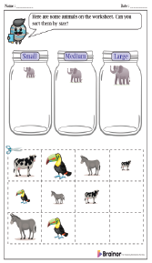 Sorting Animal Friends by Size Worksheet