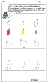 Sorting and Coloring Objects by Size Worksheet