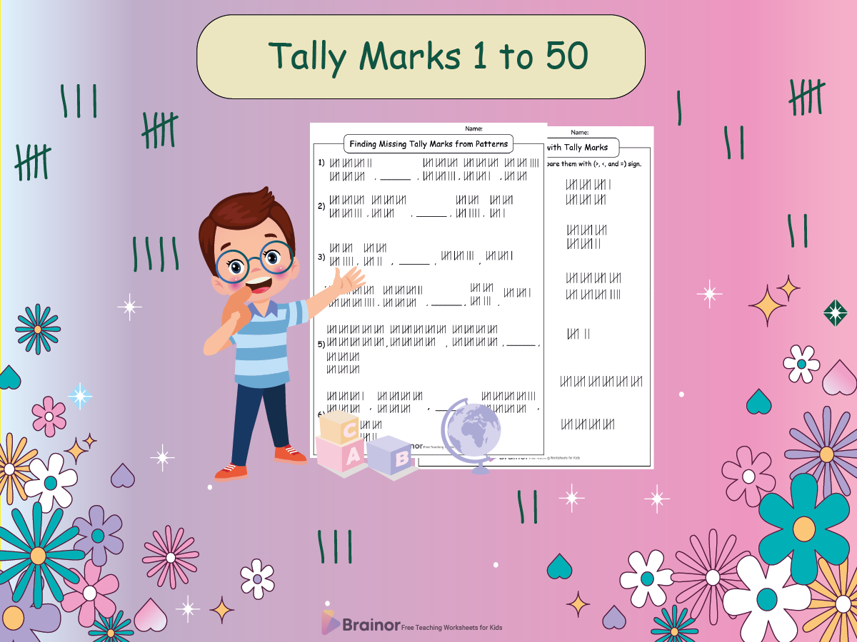 tally marks 1 to 50