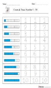 Count and Trace Numbers 1–50 PDF Worksheet